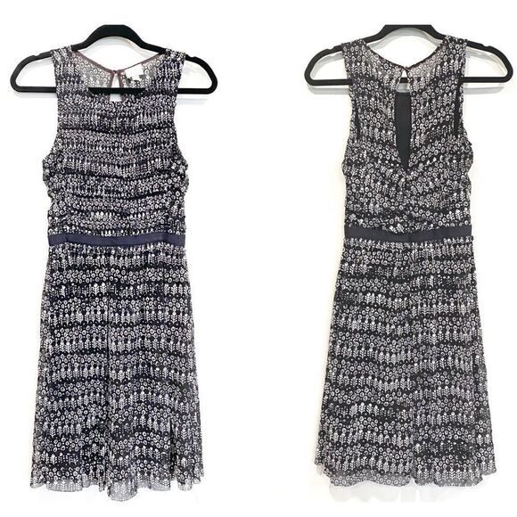 Anthropologie Dresses & Skirts - Anthropologie Postcard black Sleeveless Black Floral Pleated fit & flare dress X